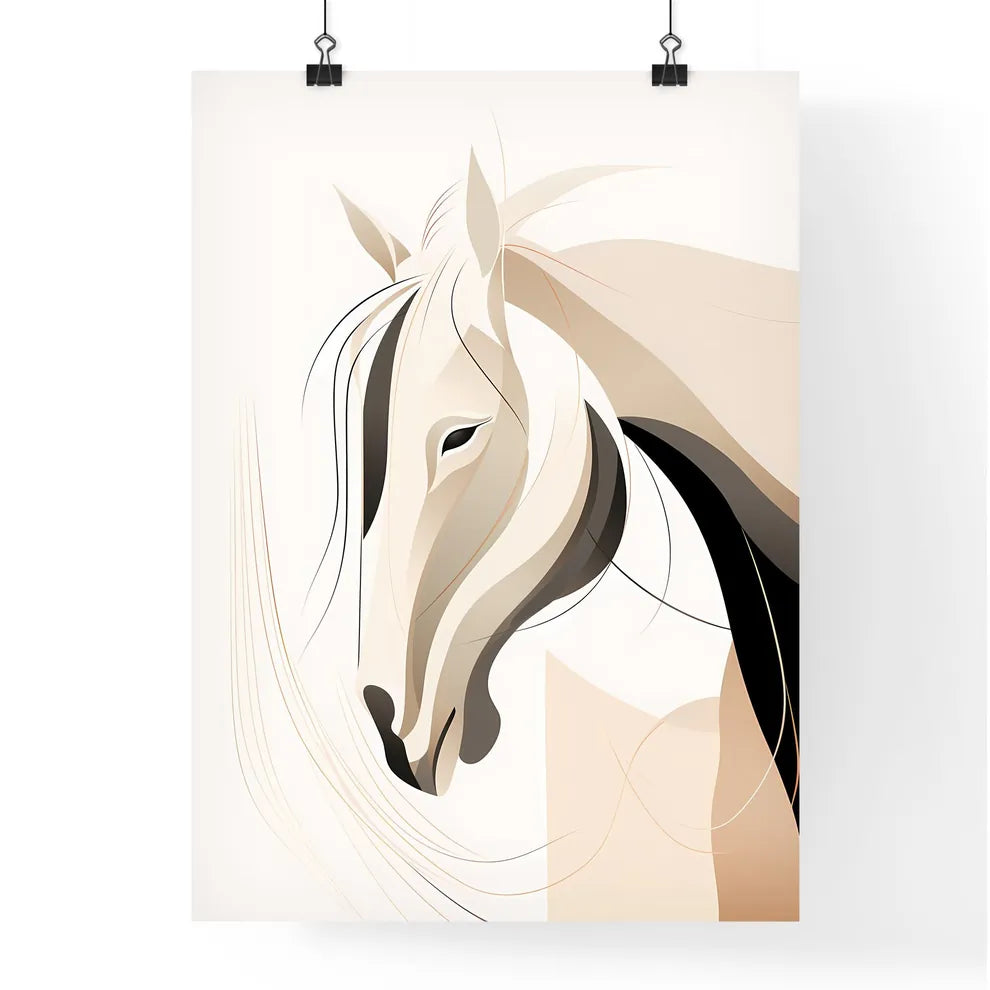 A Poster of Horse Line Drawing Line Style  Poster