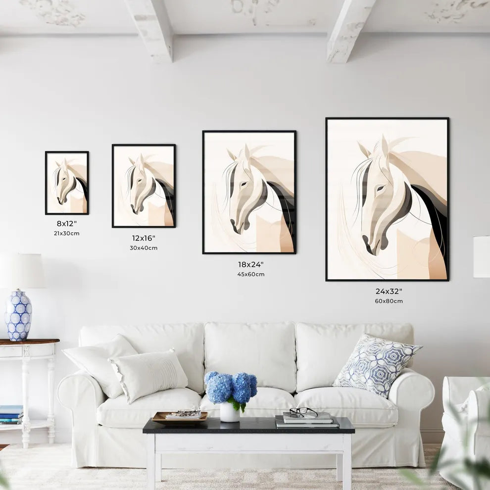 A Poster of Horse Line Drawing Line Style  Size Chart