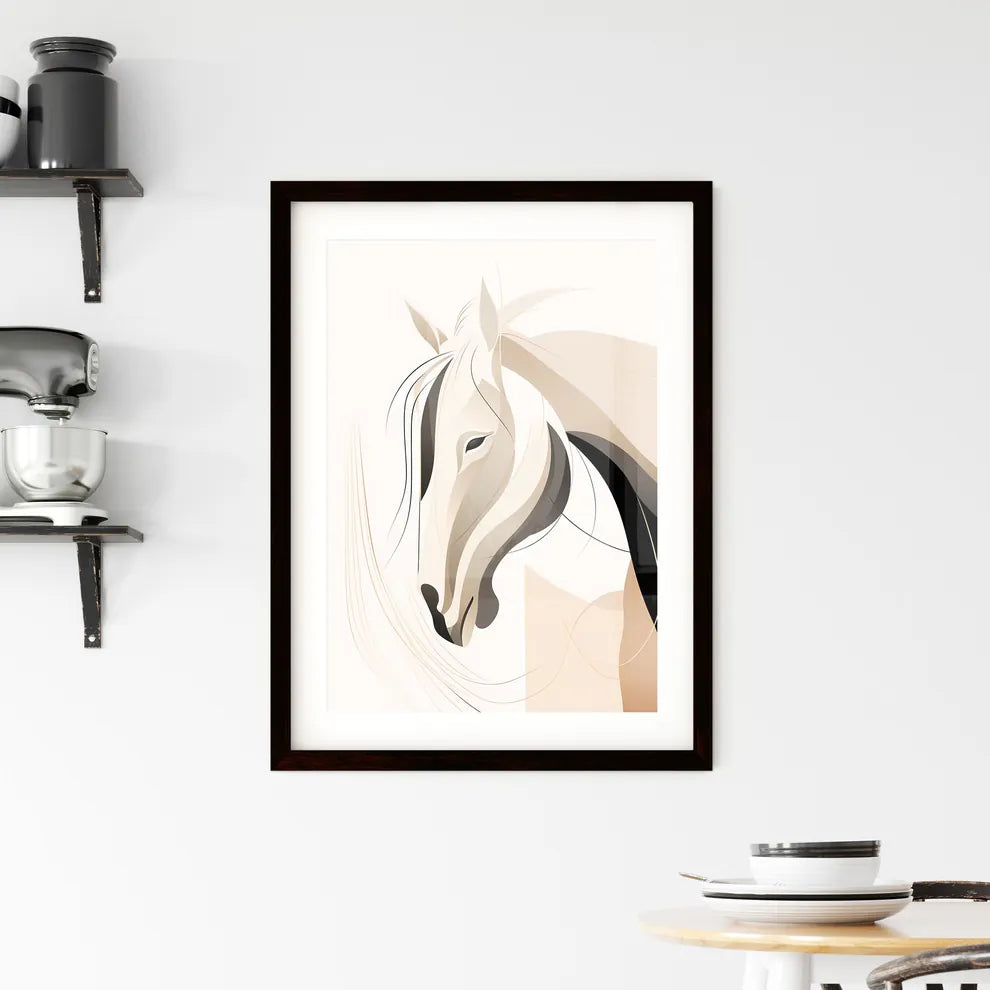 A Poster of Horse Line Drawing Line Style  Framed Print