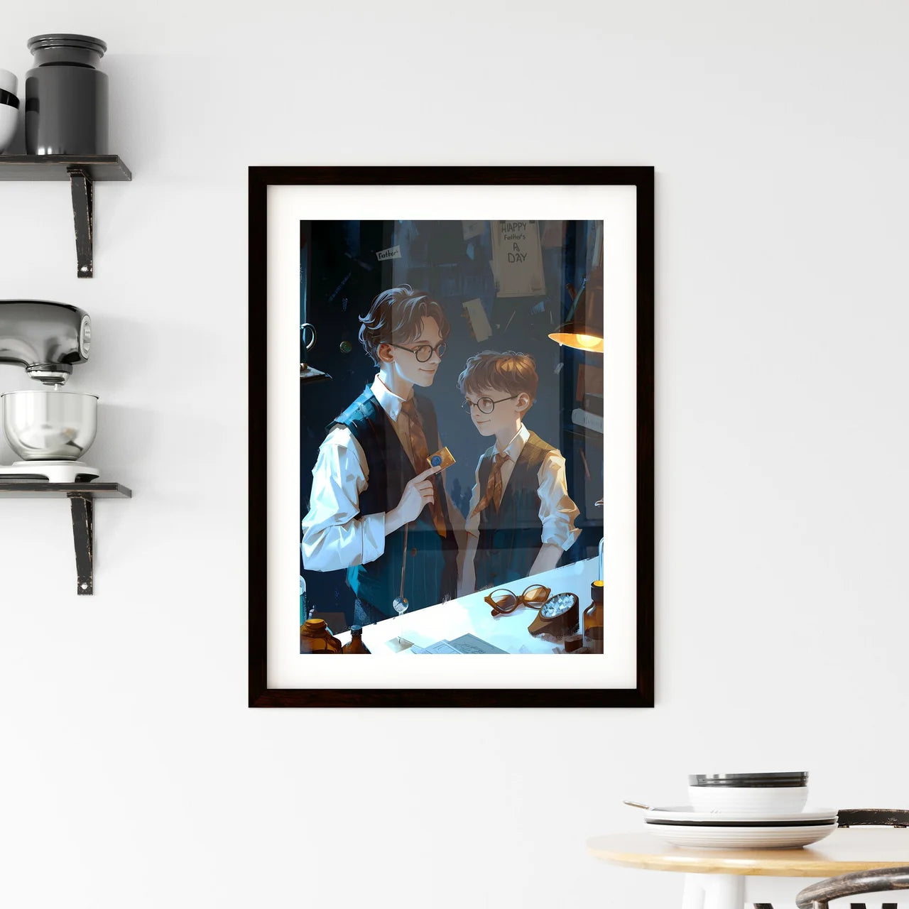 A Poster of happy father's day wallpaper - A Framed Print