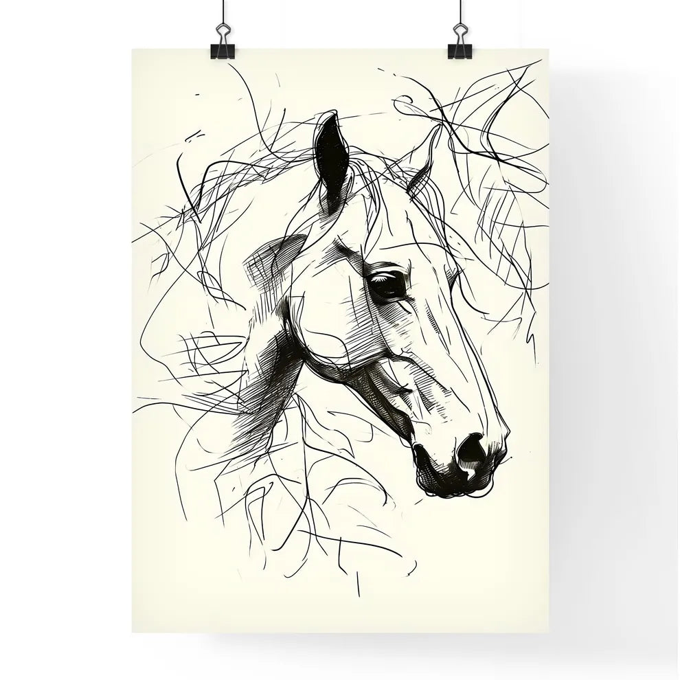 A Poster of a line art drawing of a bear face  Poster