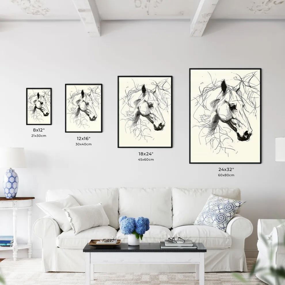 A Poster of a line art drawing of a bear face  Size Chart