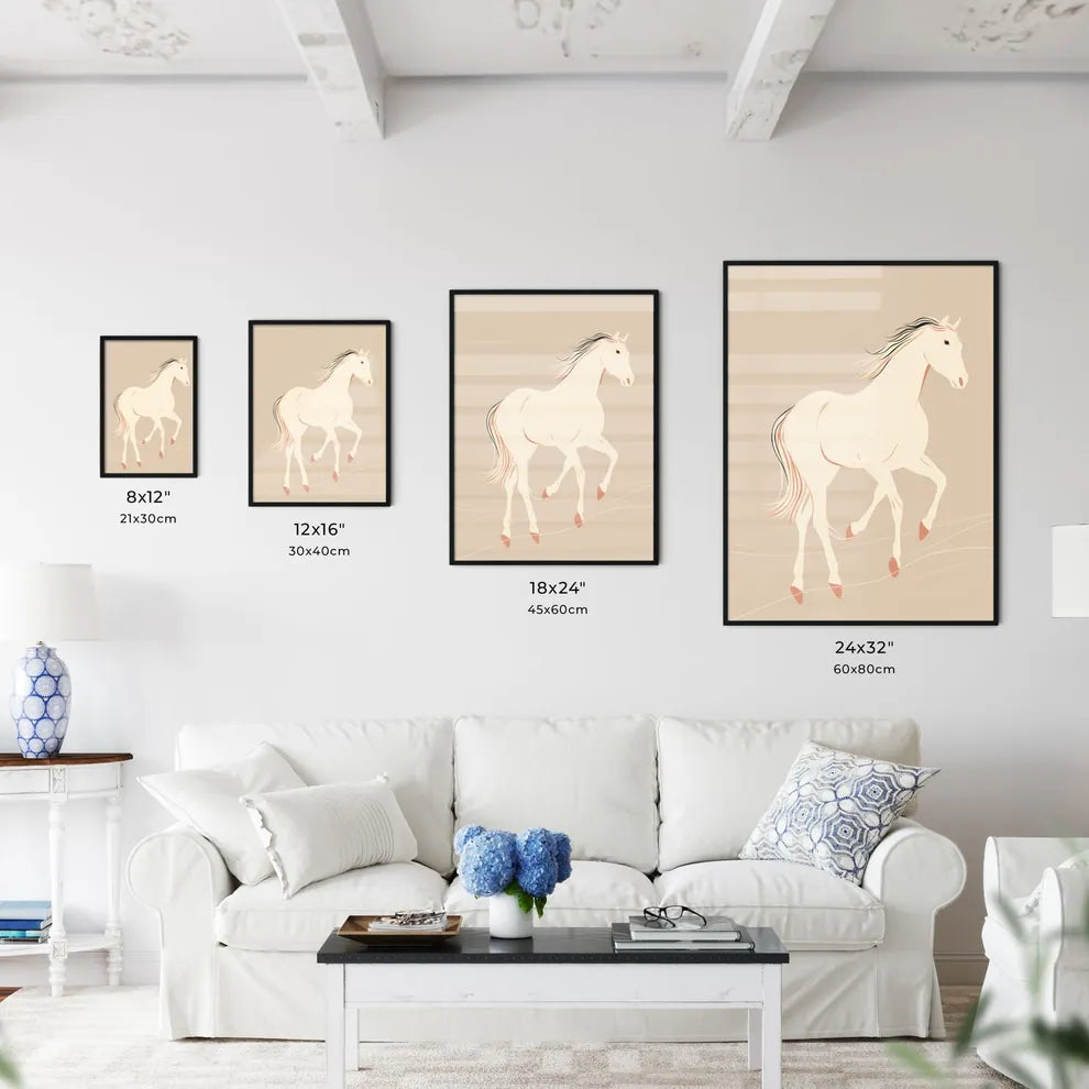 A Poster of Horse Line Drawing Line Style  Size Chart