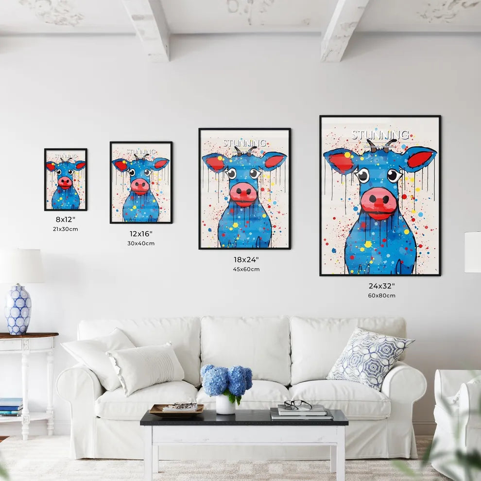 A Poster of minimalist pig art  Size Chart