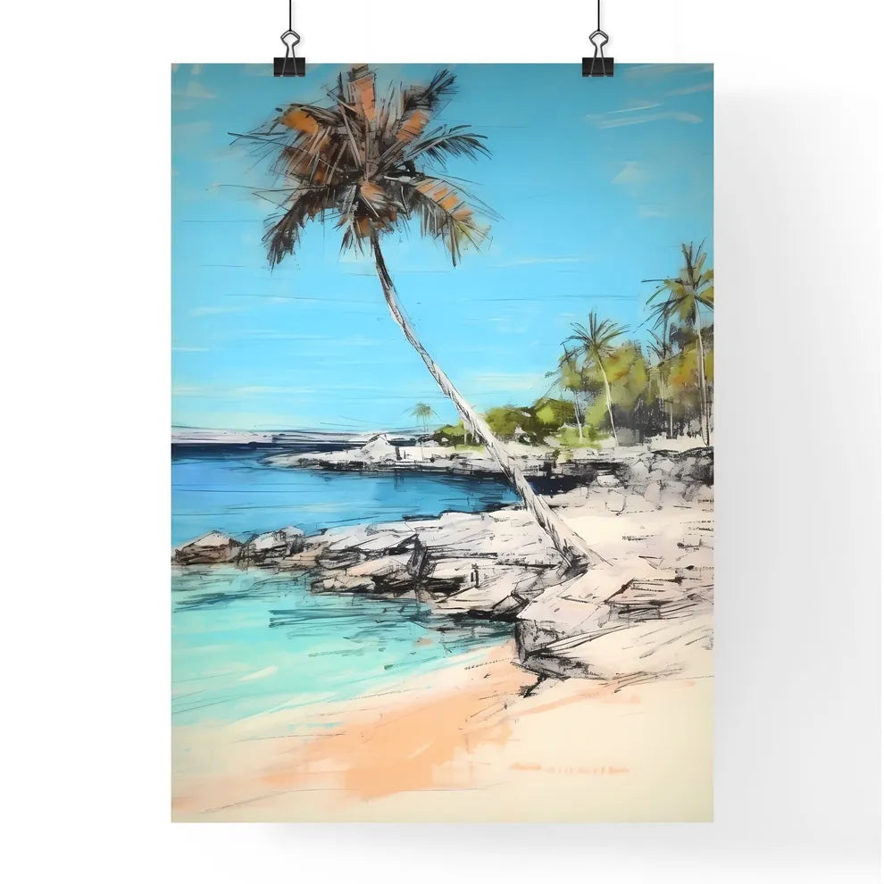 A Poster of palm tree on paradise beach - A  Poster