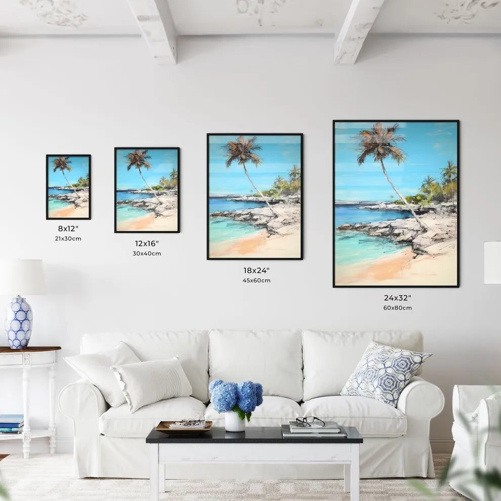 A Poster of palm tree on paradise beach - A  - Kitchen Hangings