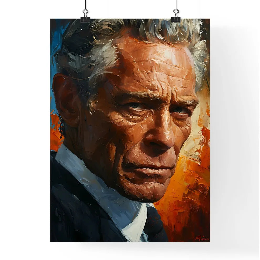 A Poster of Gordon Gekko Portrait with colorful Background  Poster