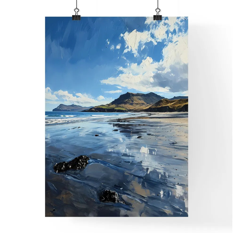 A Poster of Long Beach Art Sketch with clear blue Background  Poster