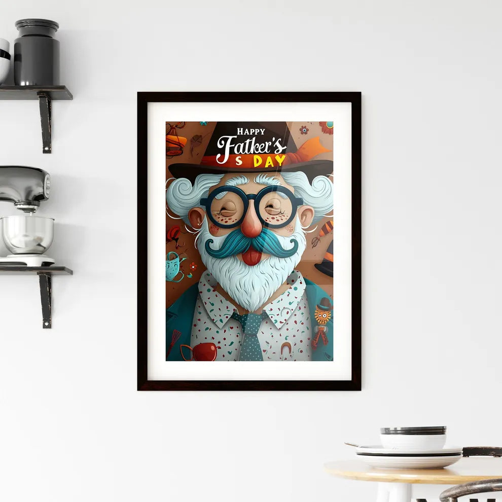A Poster of happy father's day greeting card Framed Print