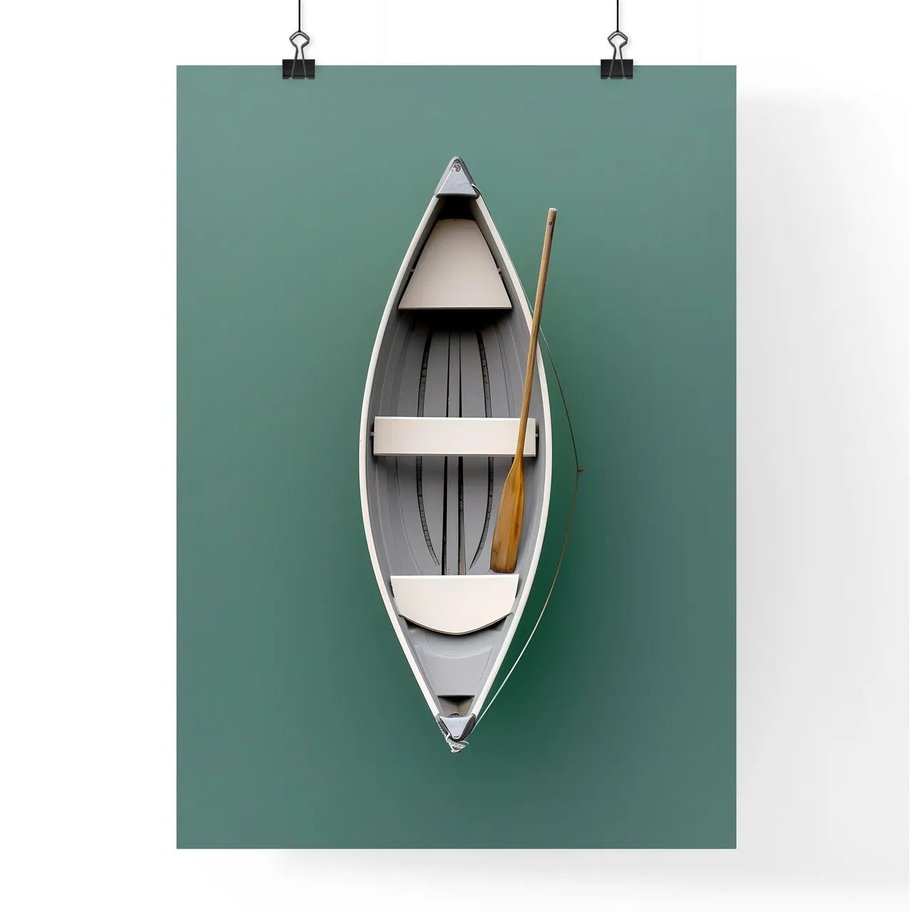 A Poster of flat lay of a retro fishing boat Poster