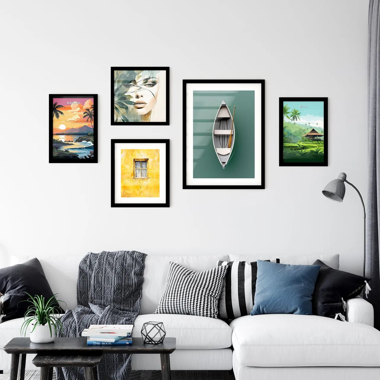 A Poster of flat lay of a retro fishing boat Wall Art