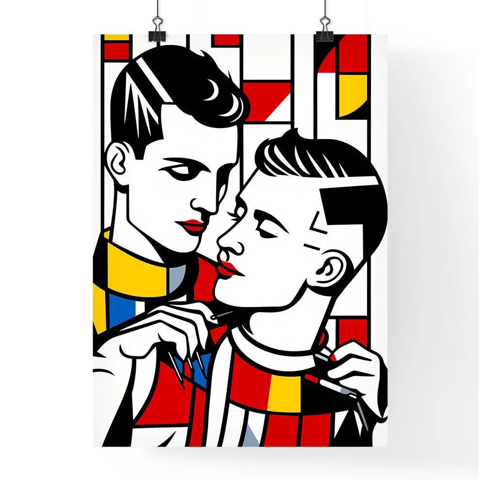 A Poster of minimalist barber art - A Man Lo Poster