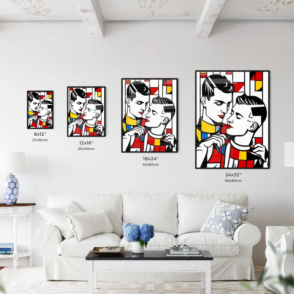 A Poster of minimalist barber art - A Man Lo - Kitchen Hangings