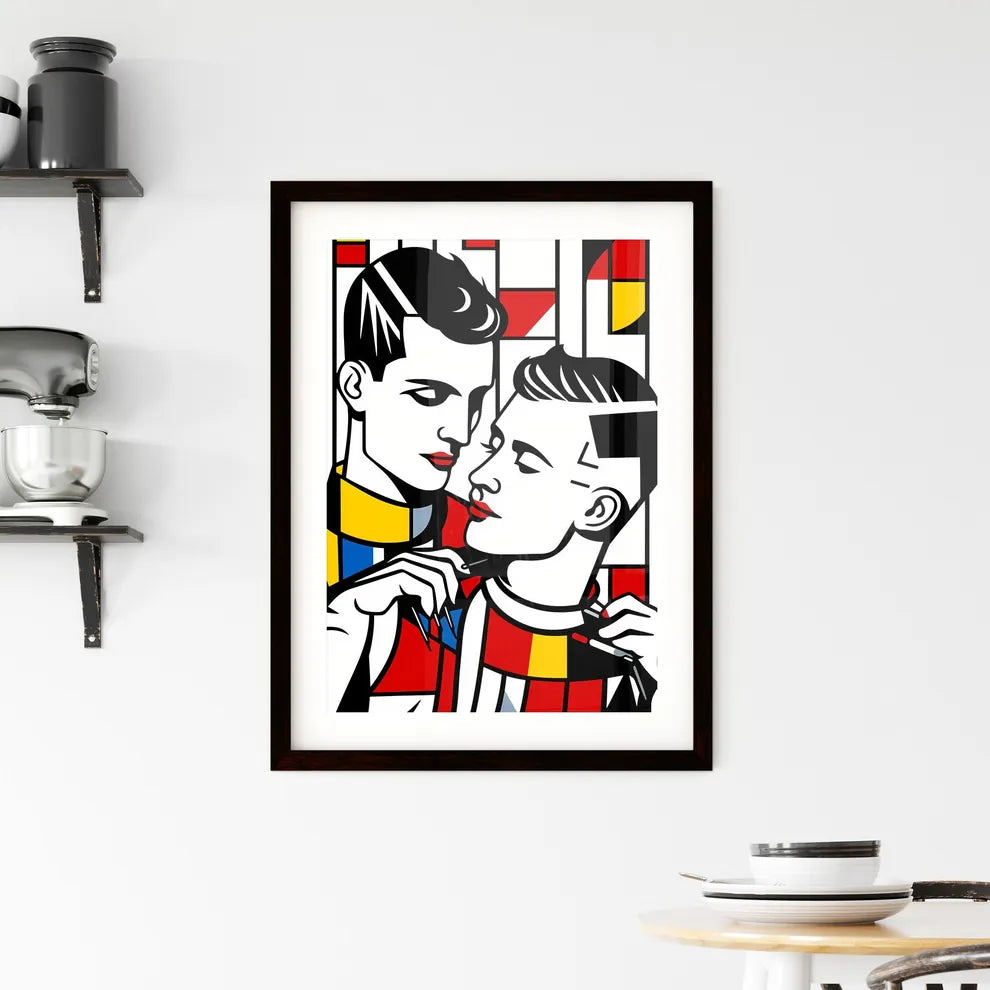 A Poster of minimalist barber art - A Man Lo Framed Print