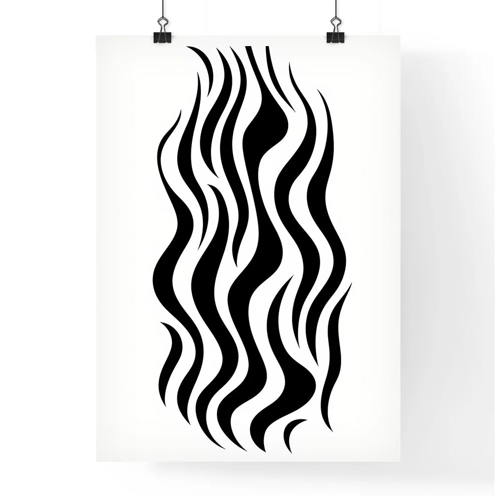 A Poster of linocut line art of a zebras stripes  Poster