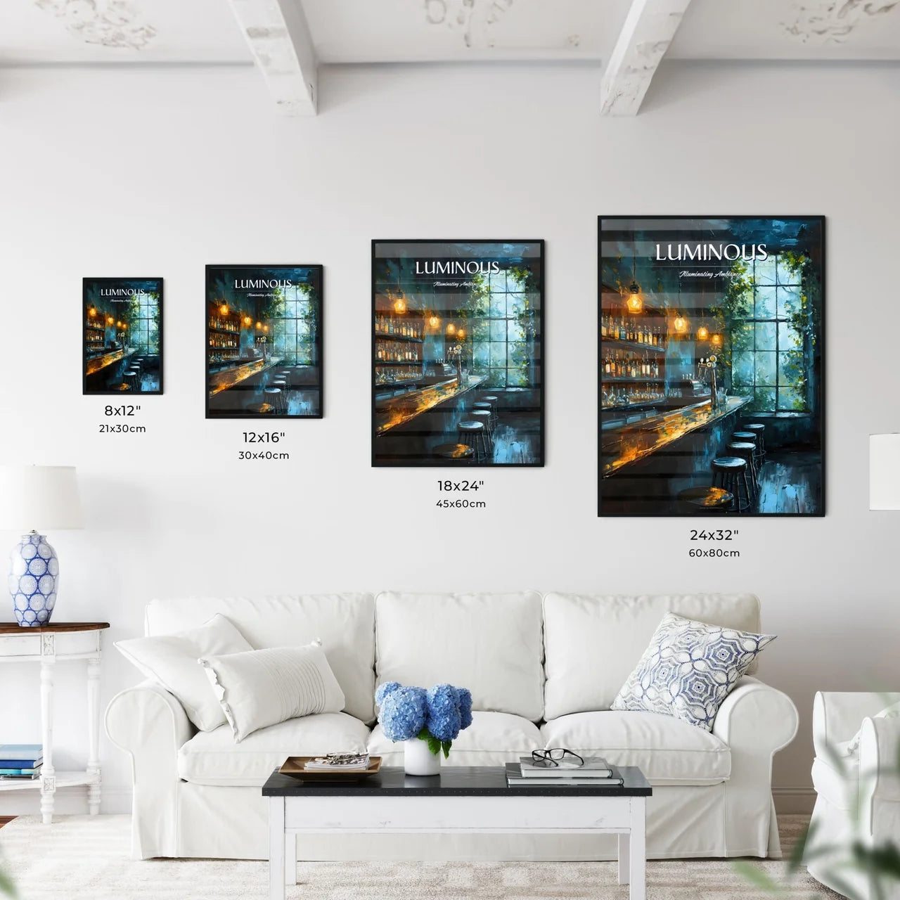 A Poster of bar warm lamp windownight - A Ba - Kitchen Hangings