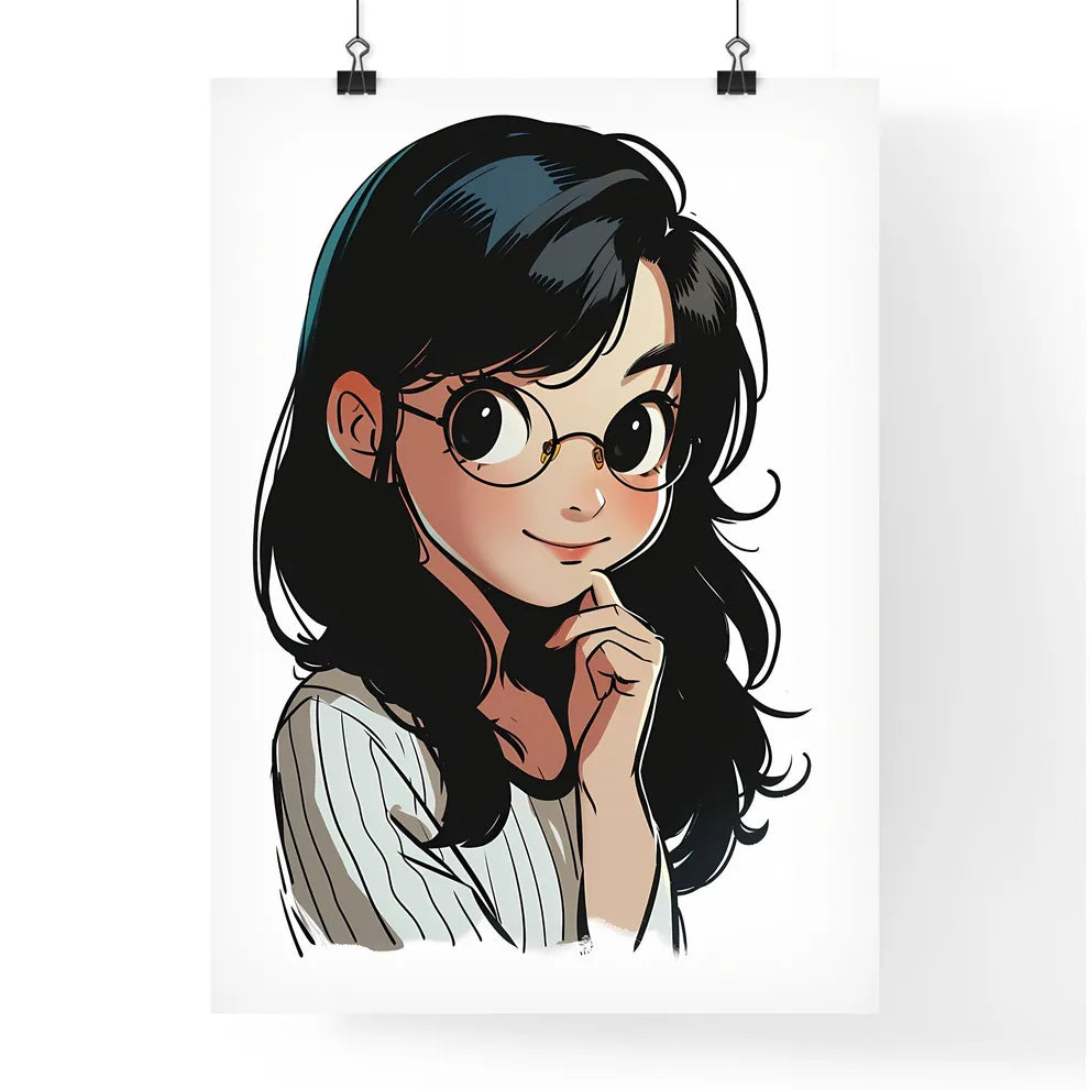 A Poster of a line drawing of a cute cartoon Poster