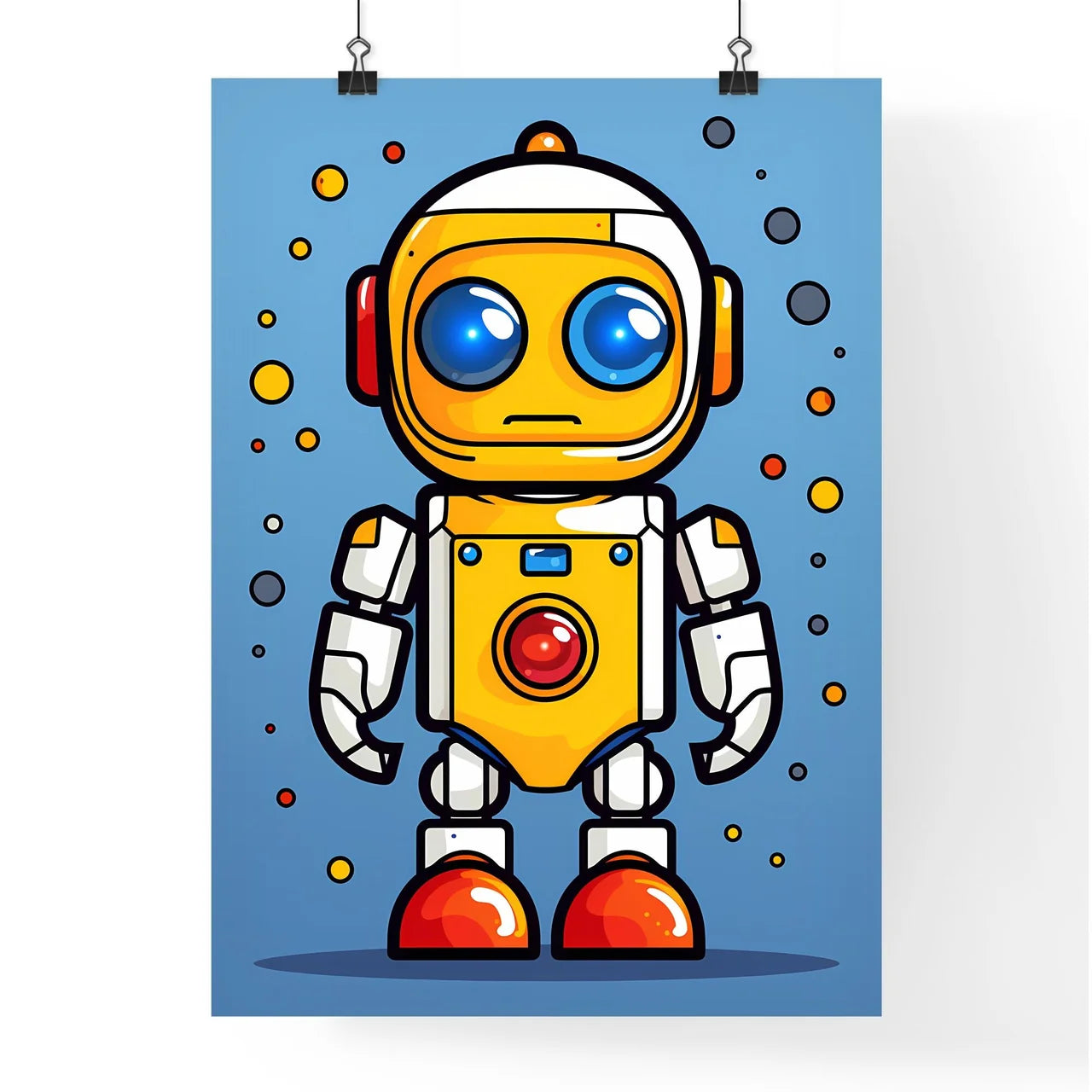 A Poster of minimalist robot art  Poster