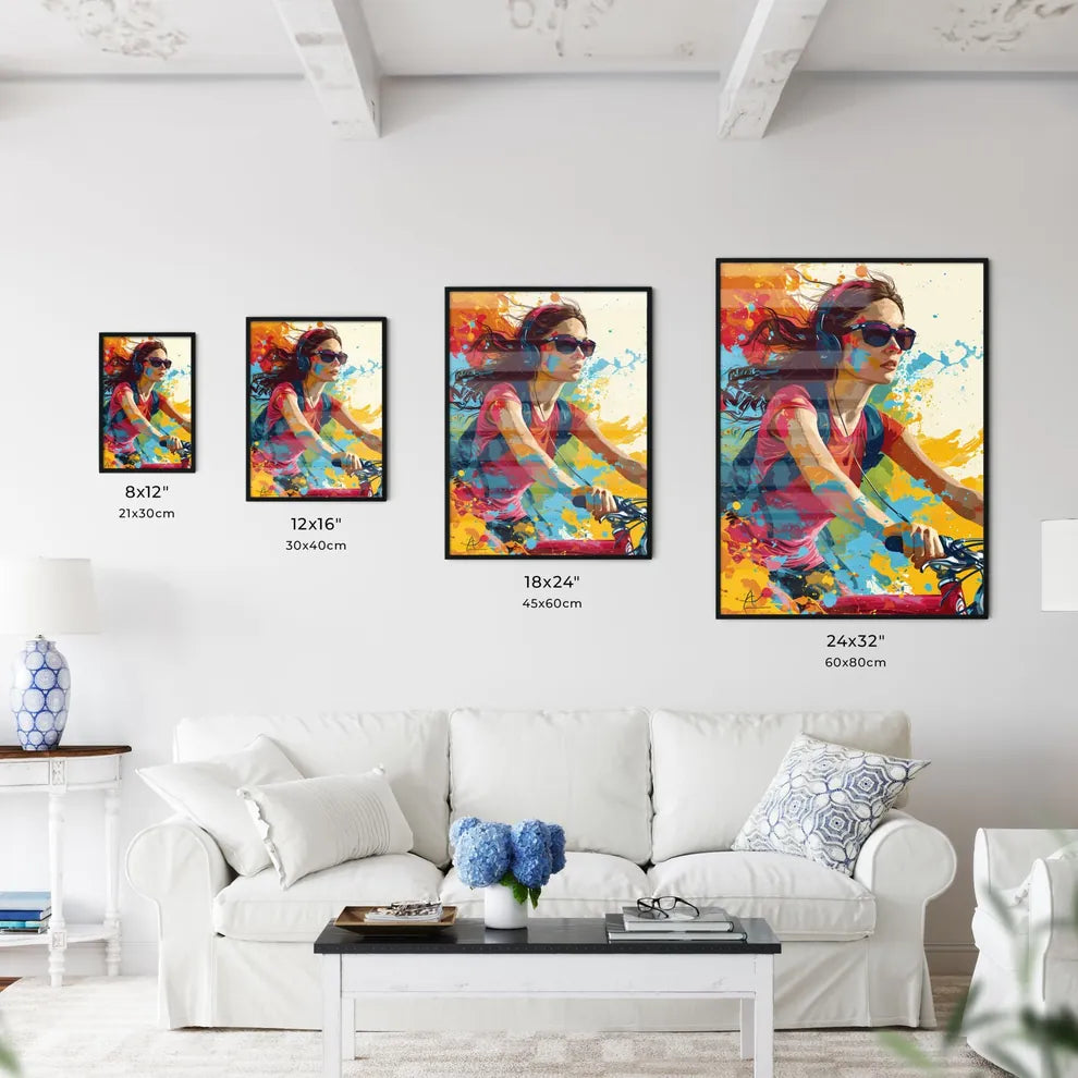 A Poster of an art illustration of a triathl - Kitchen Hangings