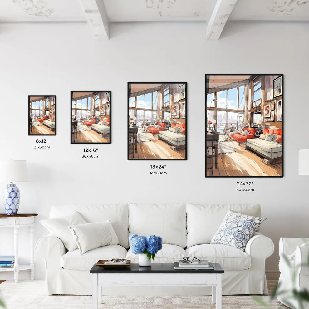A Poster of Modern studio apartment - A Draw - Kitchen Hangings