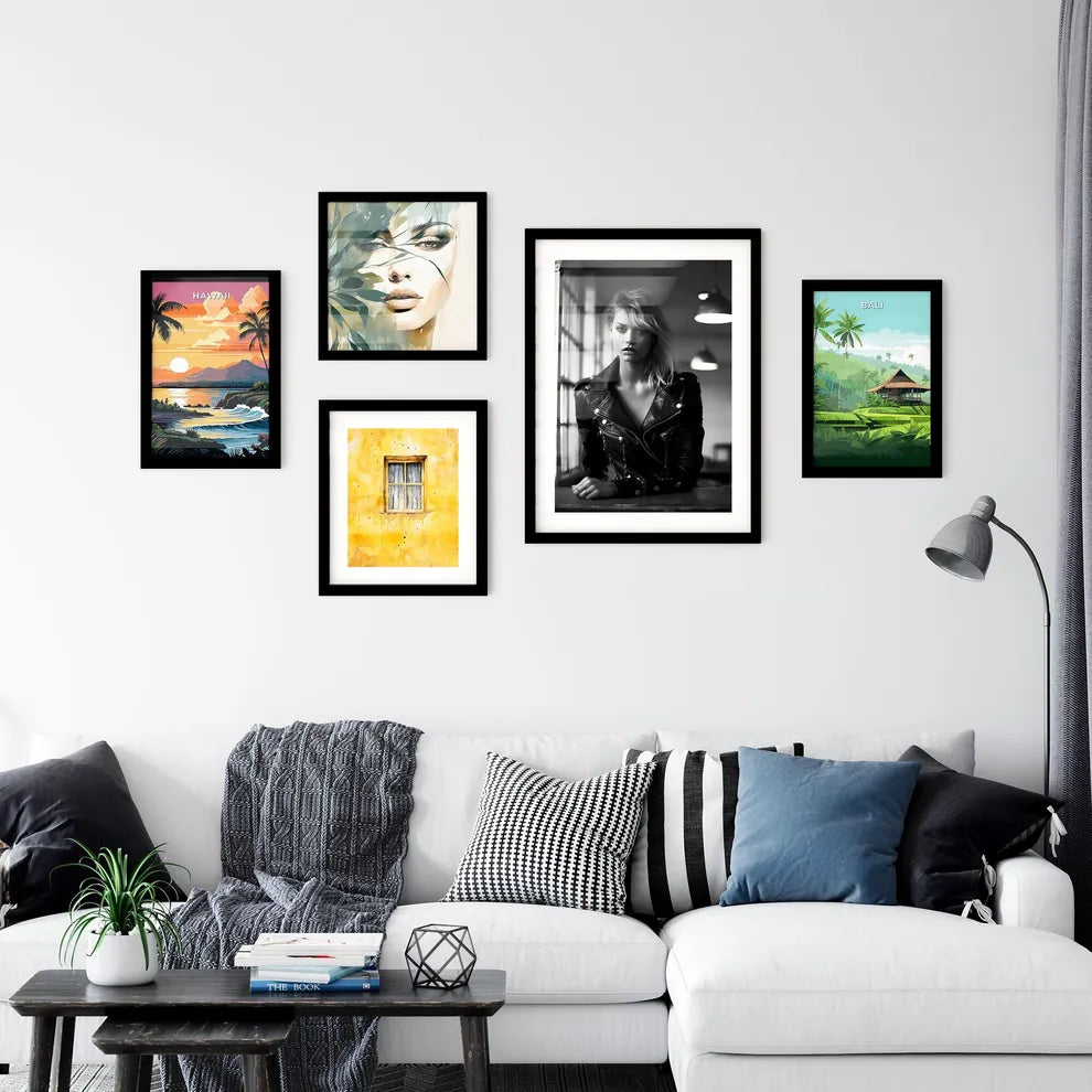 A Poster of leather goddess in a trendy kitc Wall Art