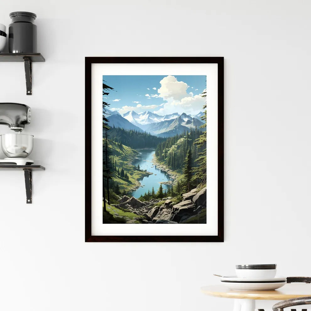 A Poster of Whistler National Park - A River Framed Print