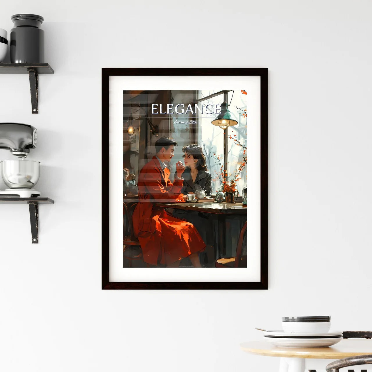 A Poster of paper art style illustration - A Framed Print