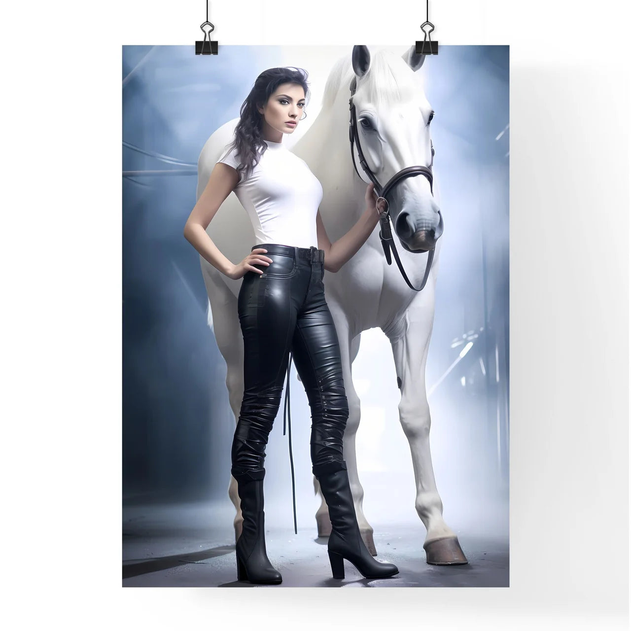 A Poster of a woman in black stiletto boots  Poster