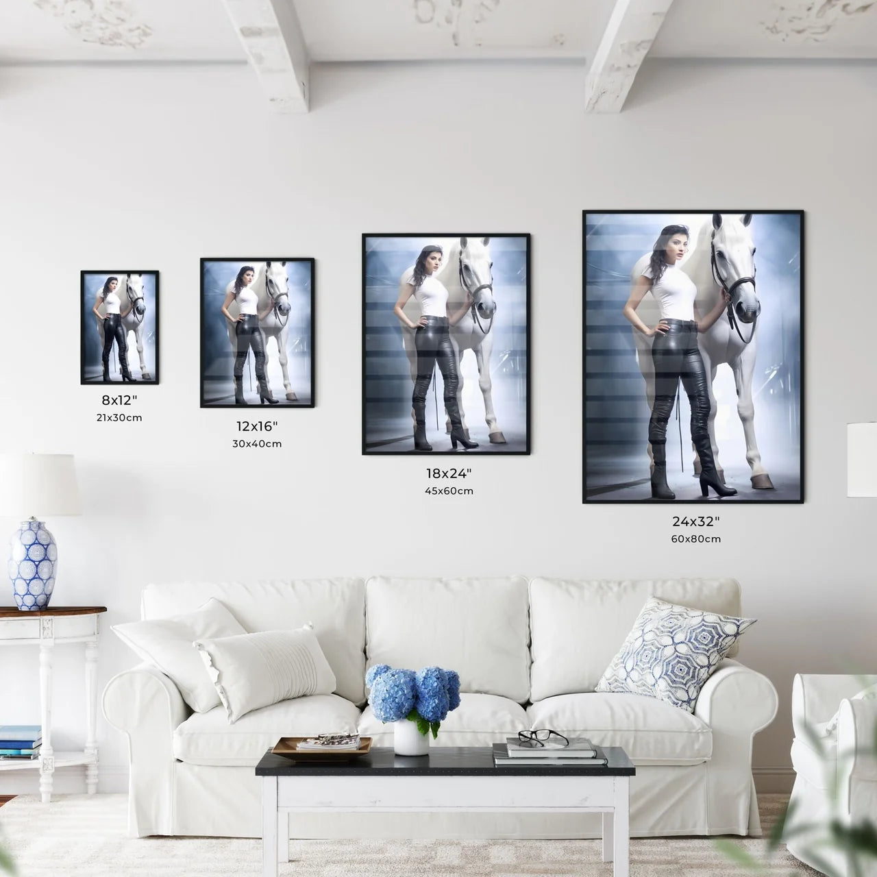 A Poster of a woman in black stiletto boots  Size Chart