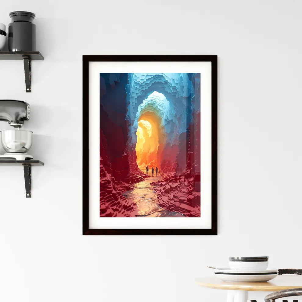 A Poster of paper art style illustration  Framed Print