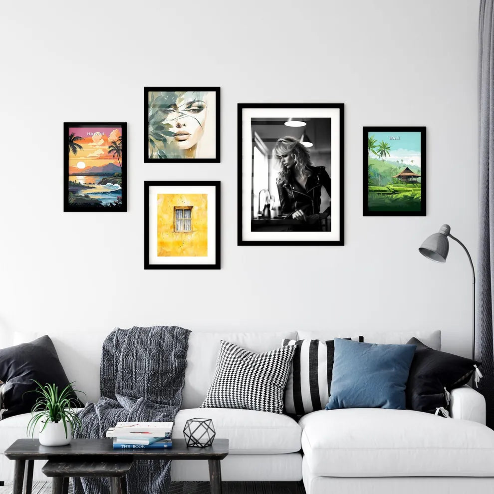A Poster of leather goddess in a trendy kitc Wall Art