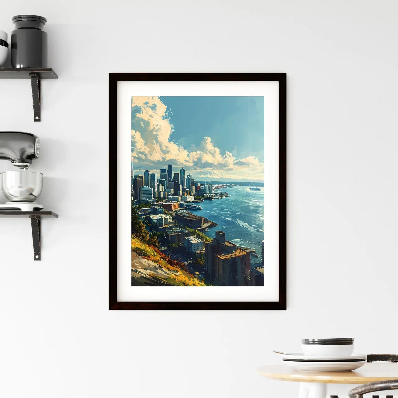A Poster of Seattle Skyline - A City By The Water Custom Print