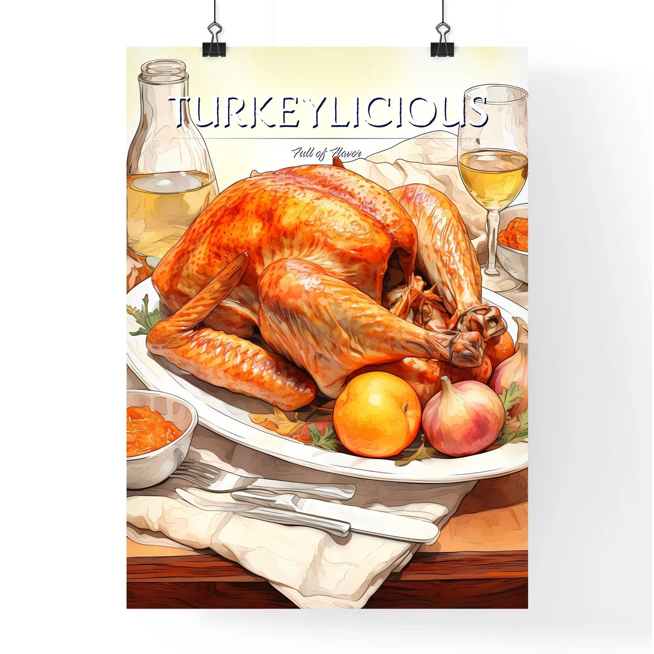 A Poster of Thanksgiving turkey  Poster