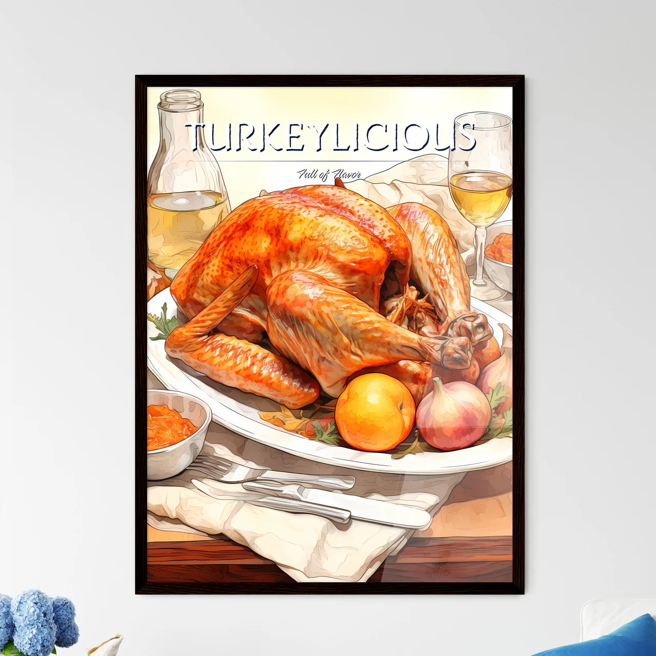A Poster of Thanksgiving turkey  Wall Art