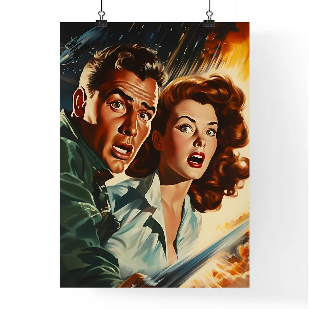 A Poster of 1940s retro sci-fi style paintin Poster