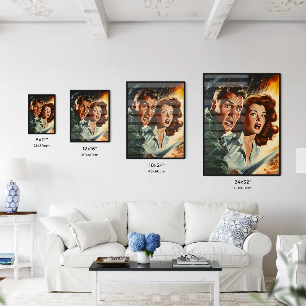 A Poster of 1940s retro sci-fi style paintin - Kitchen Hangings