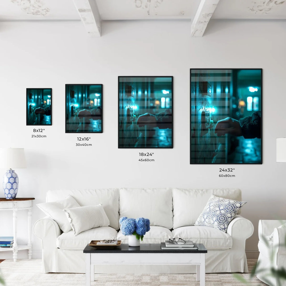A Poster of photography of a hand turning on - Kitchen Hangings
