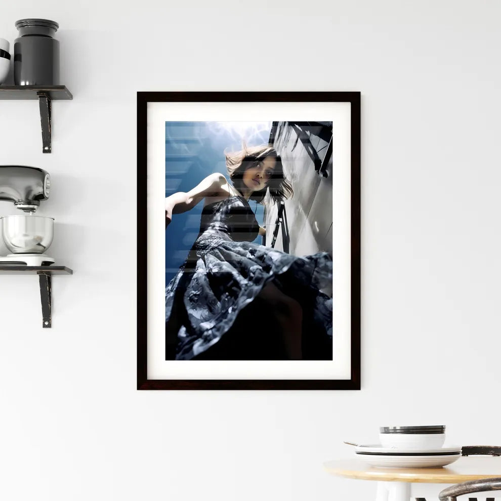 A Poster of A girl in a light dress - A Woma Framed Print