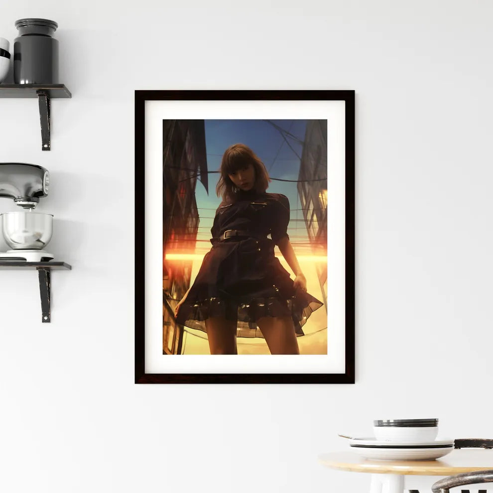 A Poster of Office lady extreme closeup - A  Framed Print