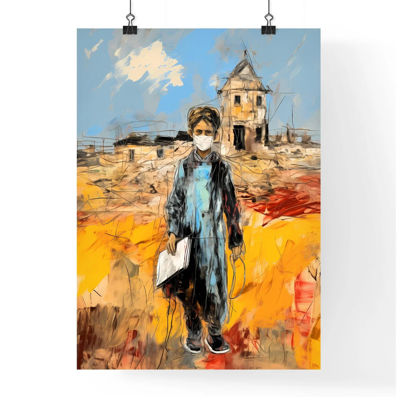 A Poster of kid dressed as a doctor - A Pain Poster