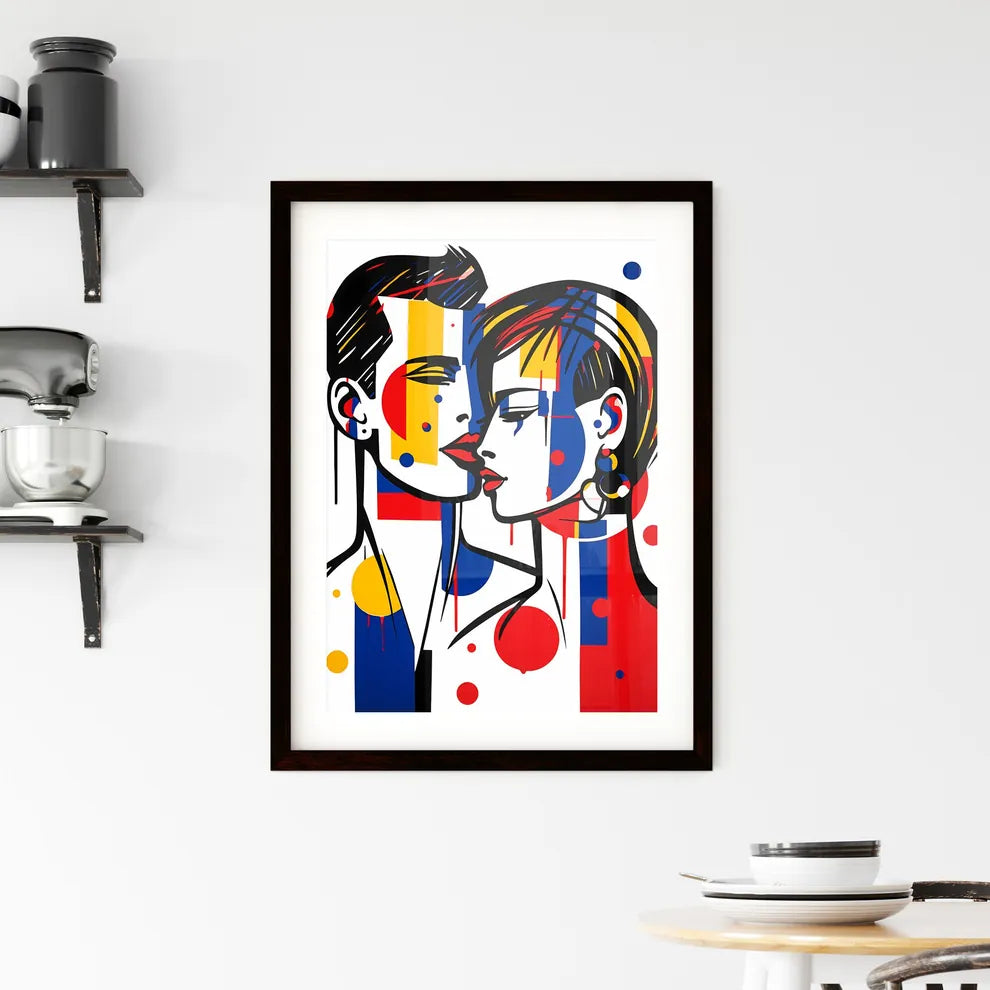 A Poster of minimalist barber art - A Man An Framed Print