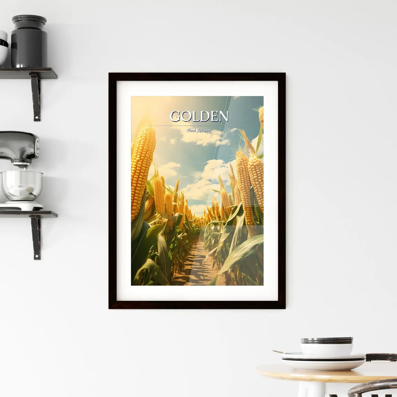 A Poster of A field of ripe corn - A Field O Framed Print