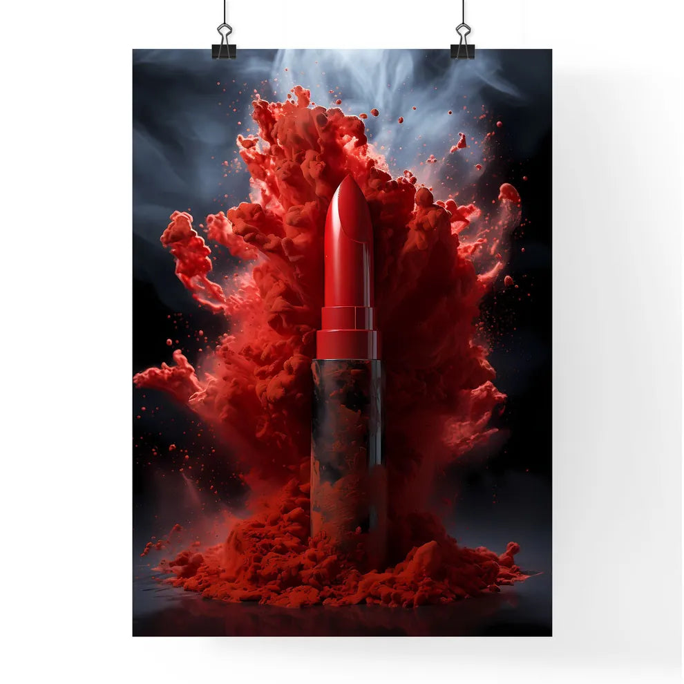 A Poster of powerful explosion of red dust - Poster