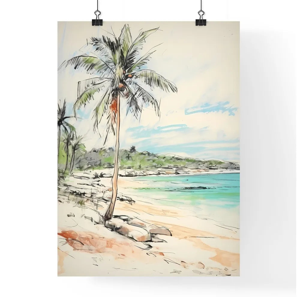 A Poster of palm tree on paradise beach - A  Poster