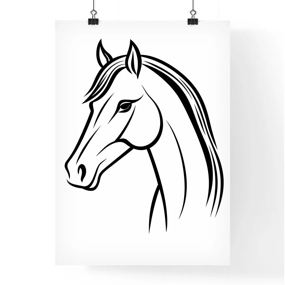 A Poster of Horse Line Drawing Line Style  Poster
