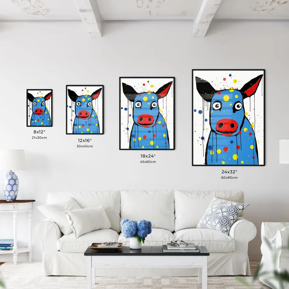 A Poster of minimalist pig art  Size Chart