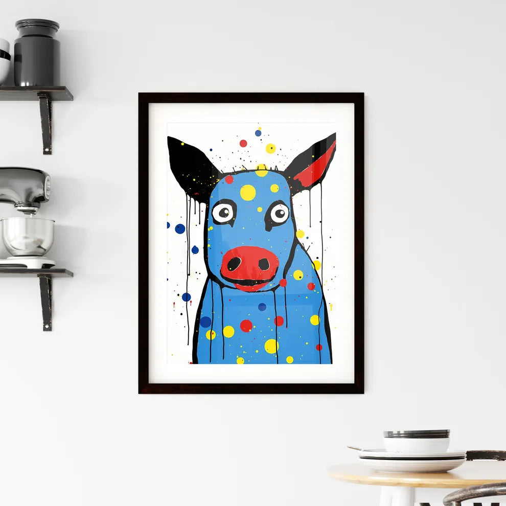 A Poster of minimalist pig art  Framed Print