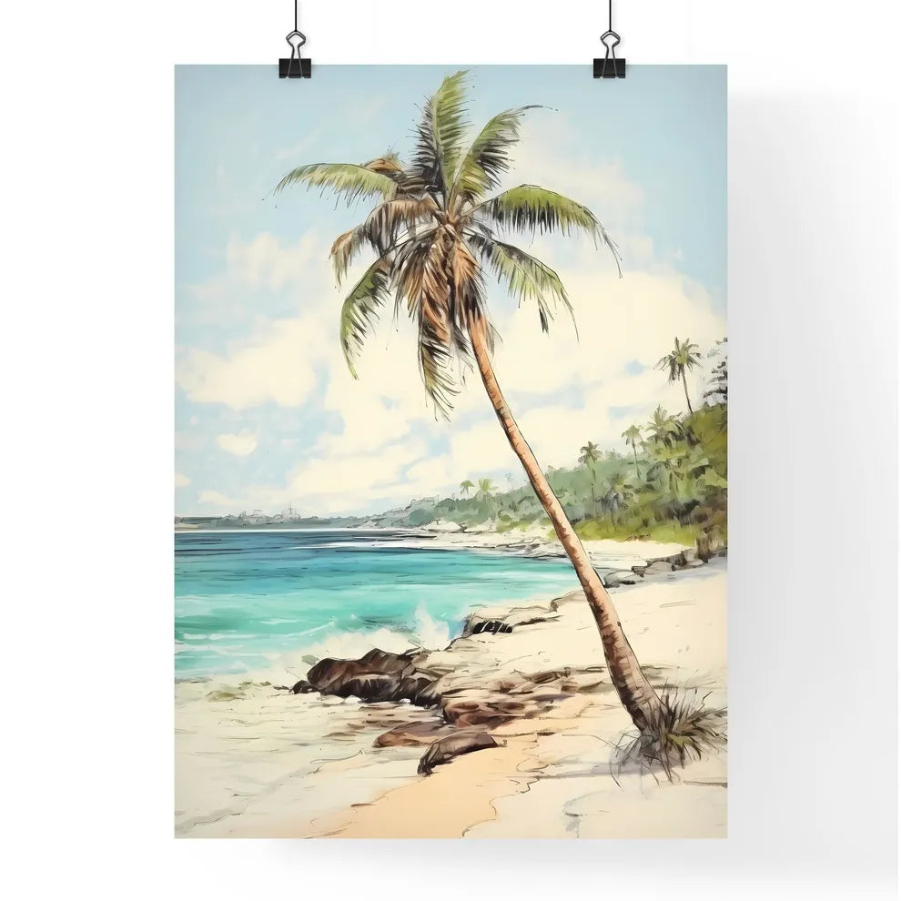 A Poster of palm tree on paradise beach - A  Poster