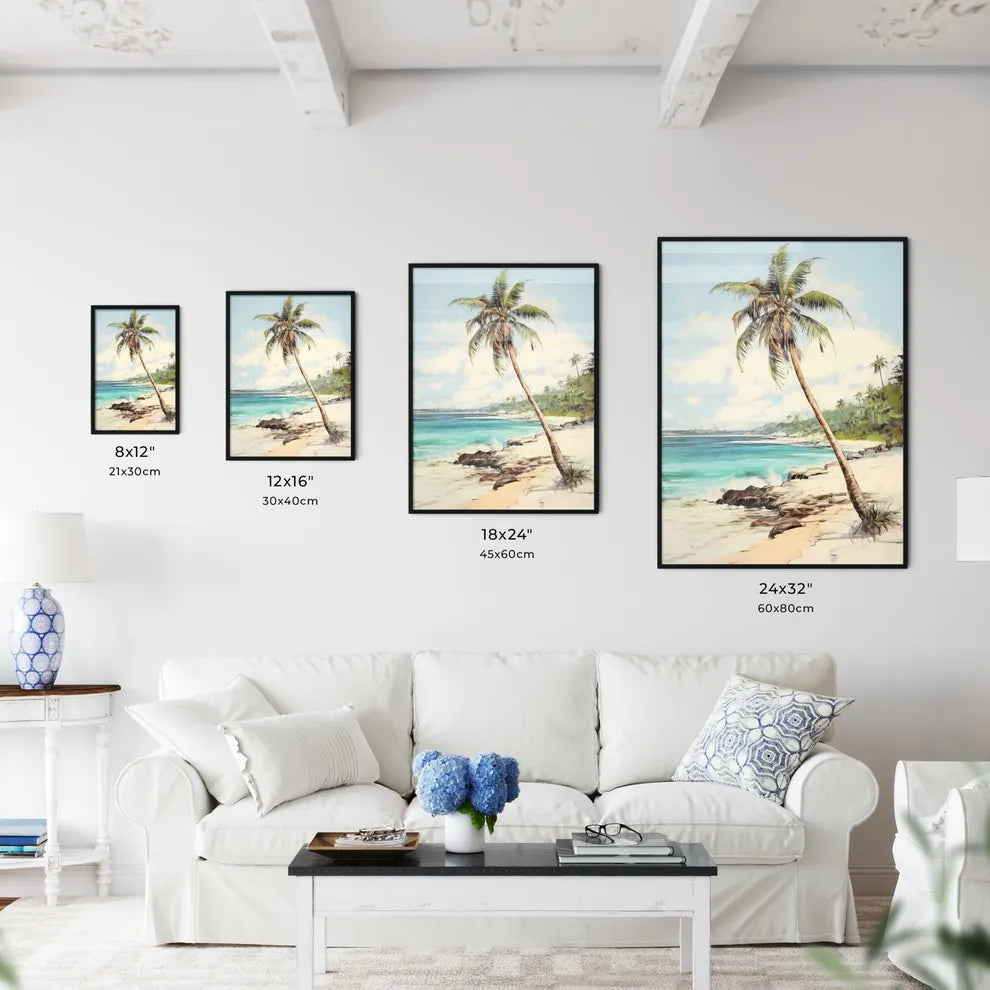 A Poster of palm tree on paradise beach - A  - Kitchen Hangings