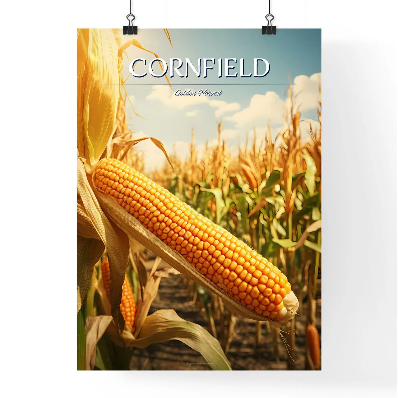 A Poster of A field of ripe corn - A Corn On Poster